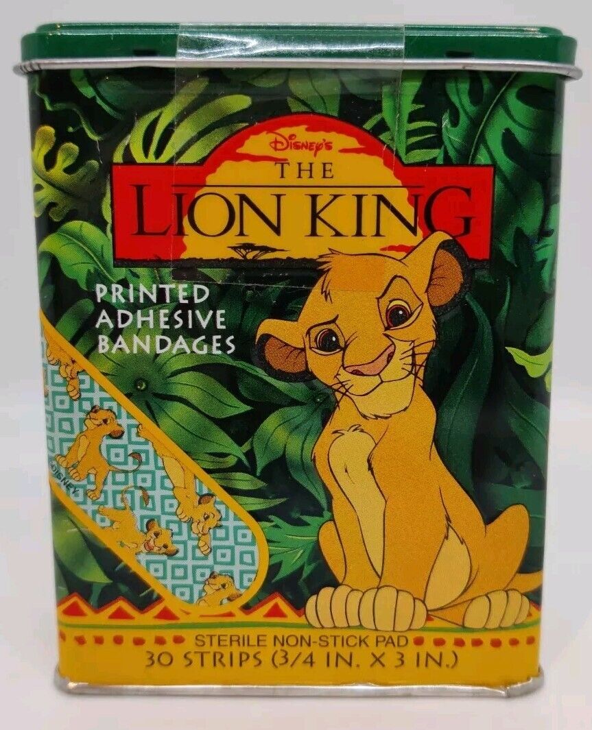 Vintage Disney The Lion King Collectible Band Aids Tin 