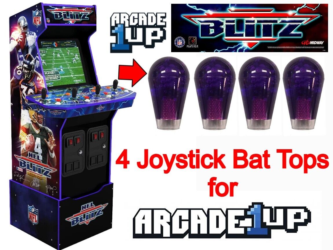Arcade1up NFL Blitz - 4 Translucent Joystick Bat Tops (Purple)