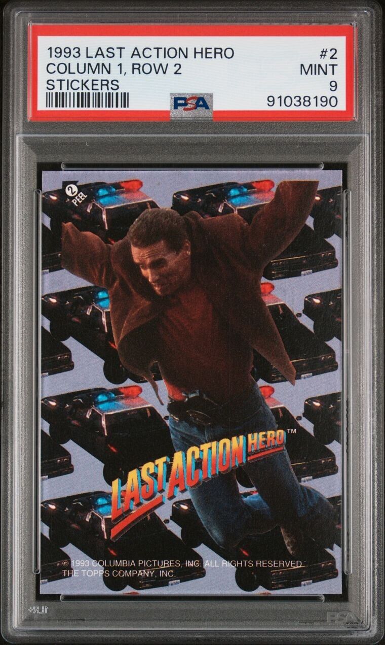1993 Arnold Schwarzenegger Last Action Hero Topps Stickers PSA 9 POP 1