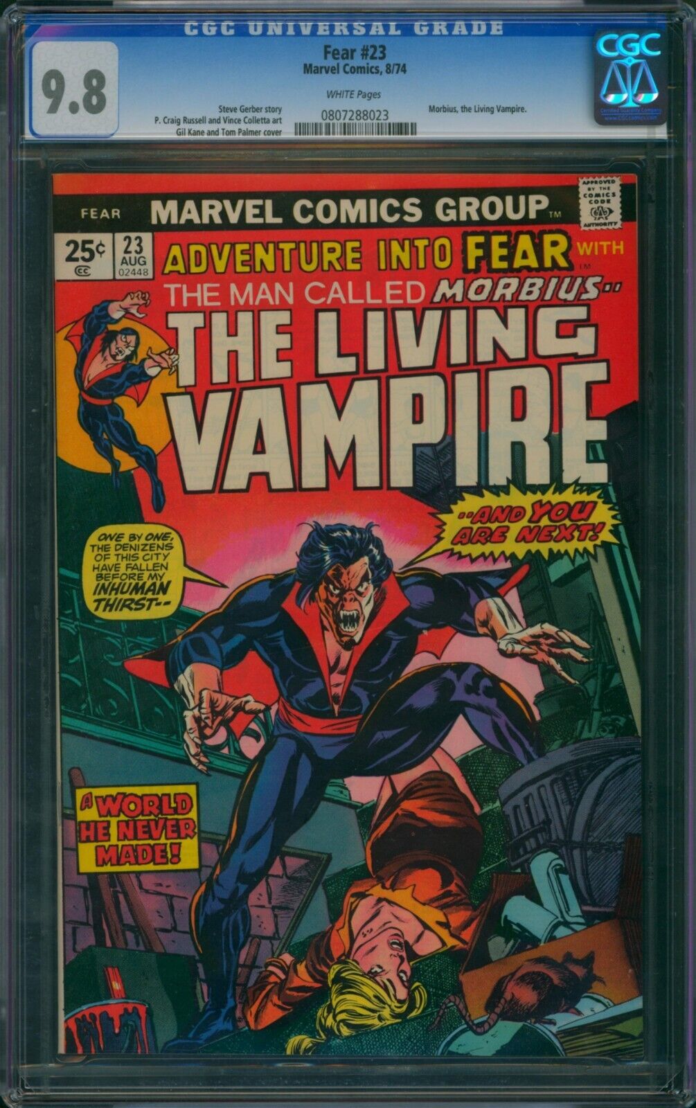 Adventure into Fear #23 ⭐ CGC 9.8 TOP GRADE - 1 OF ONLY 12 ⭐ Morbius Marvel 1974