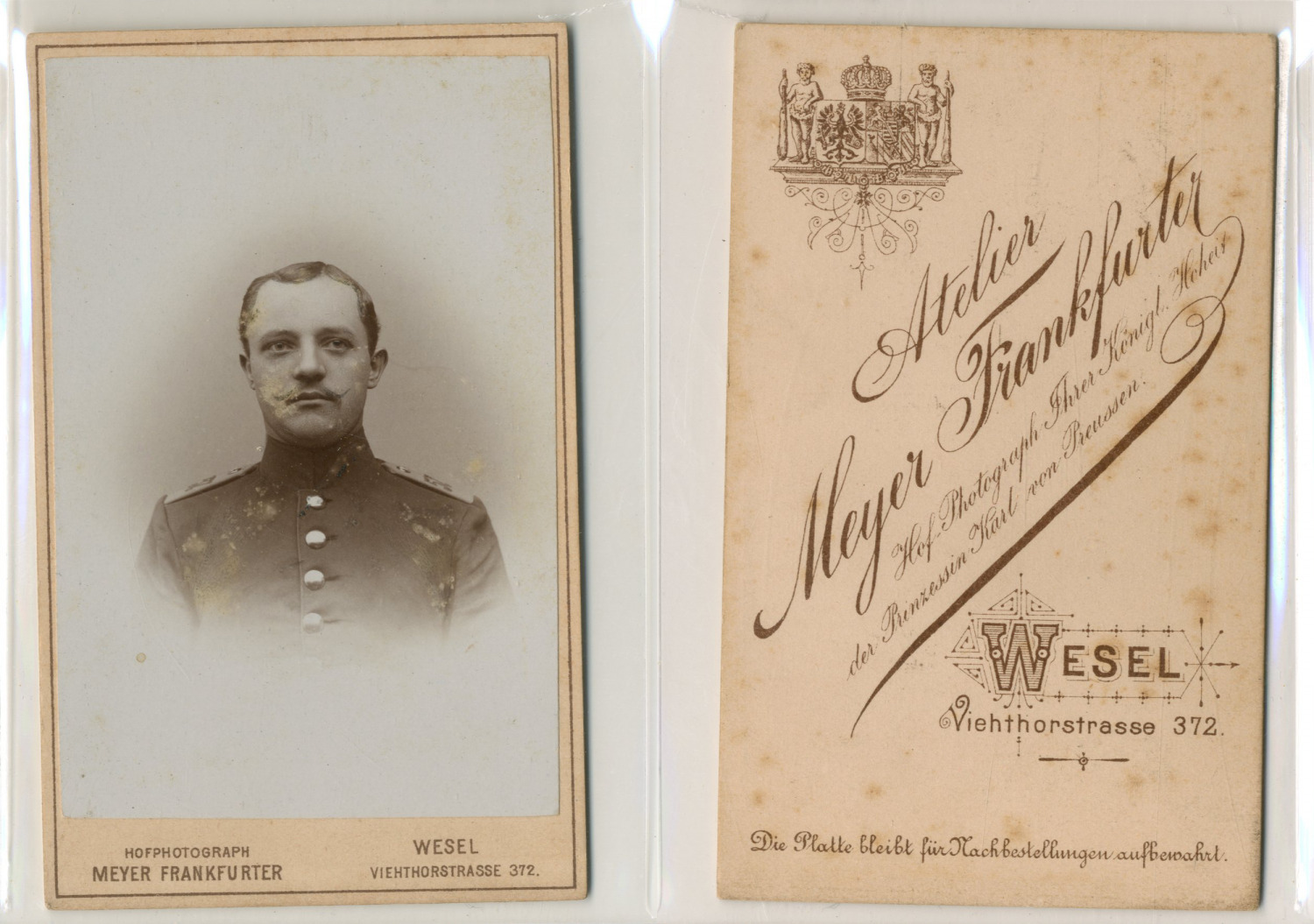 Meyer Frankfurter, Wesel, Germany, Officer, Soldier, Military ID CD