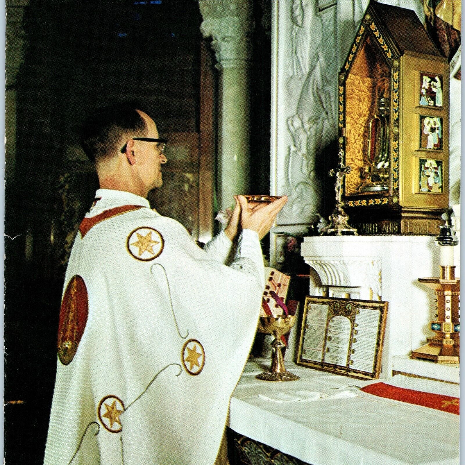 c1950s Quebec, Canada Invocations Prayers Card Ste Sainte Anne Beaupre Church 3C