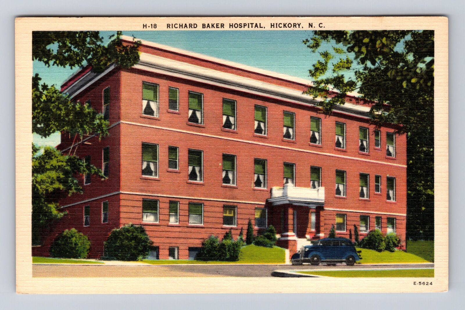 Hickory NC-North Carolina, Richard Baker Hospital, Antique Vintage Postcard