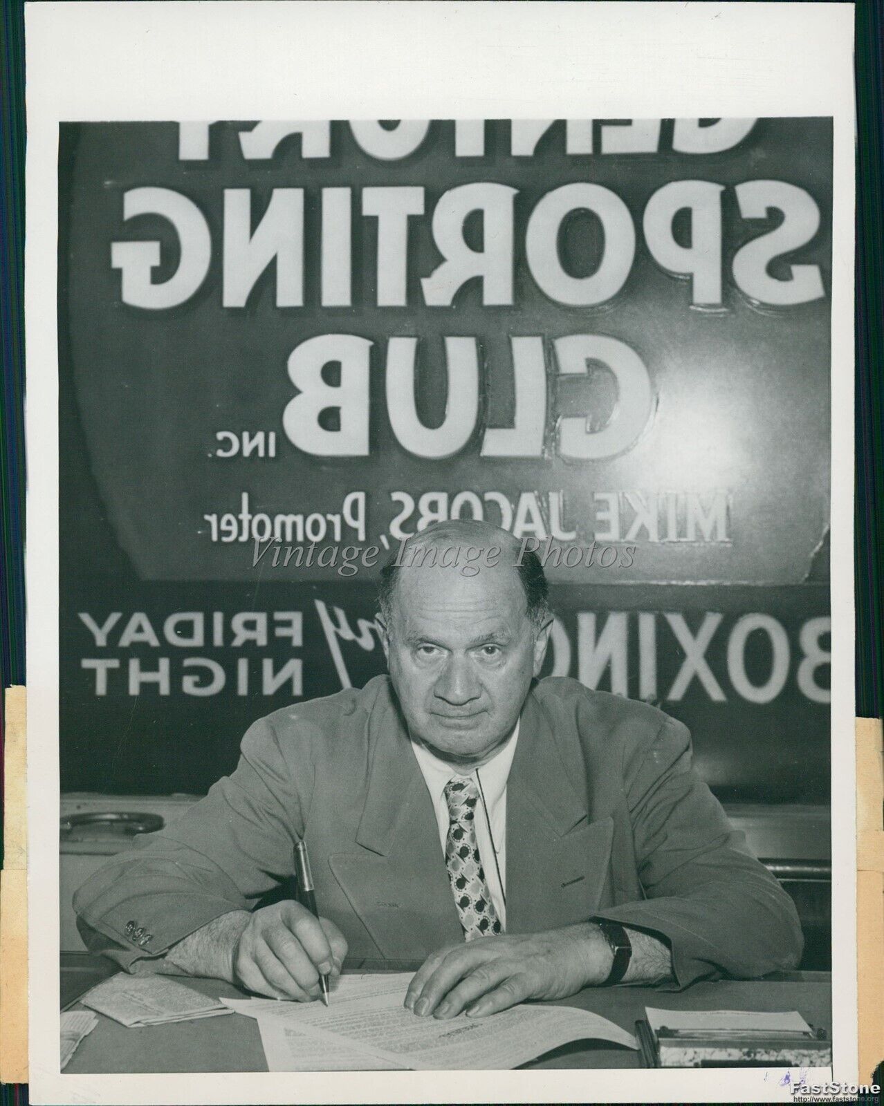 1947 Sol Strauss Acting Director 20Th Century Sporting Club Business Photo 6X8