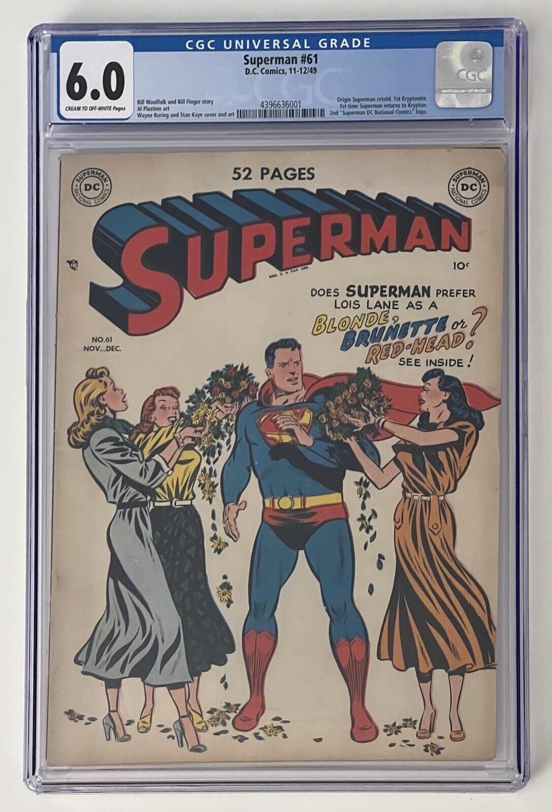 Superman #61 (1949) CGC 6.0 - 1st Kryptonite - Superman Origin Retold