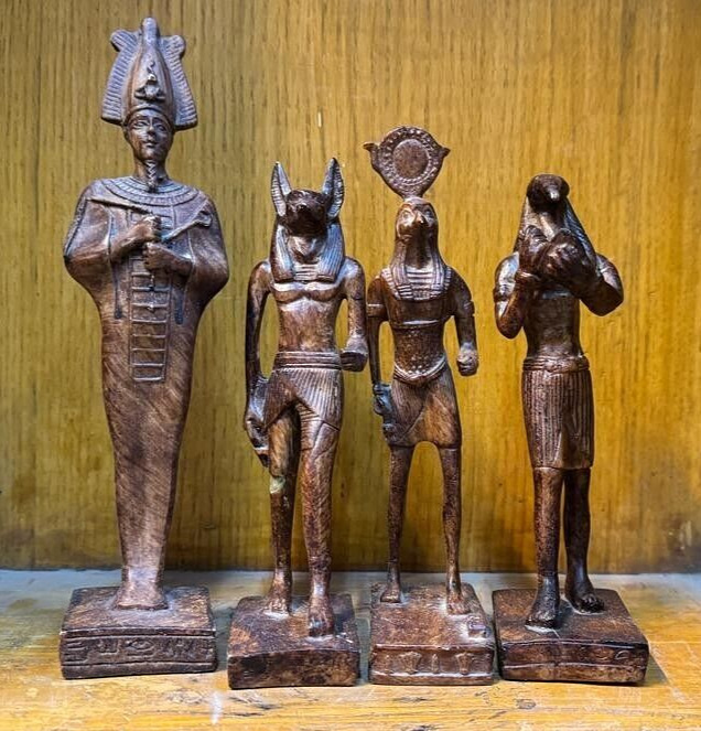 4 Rare Egyptian Pharaonic Statues for God Thoth, Anubis, Horus & Osiris Egypt BC