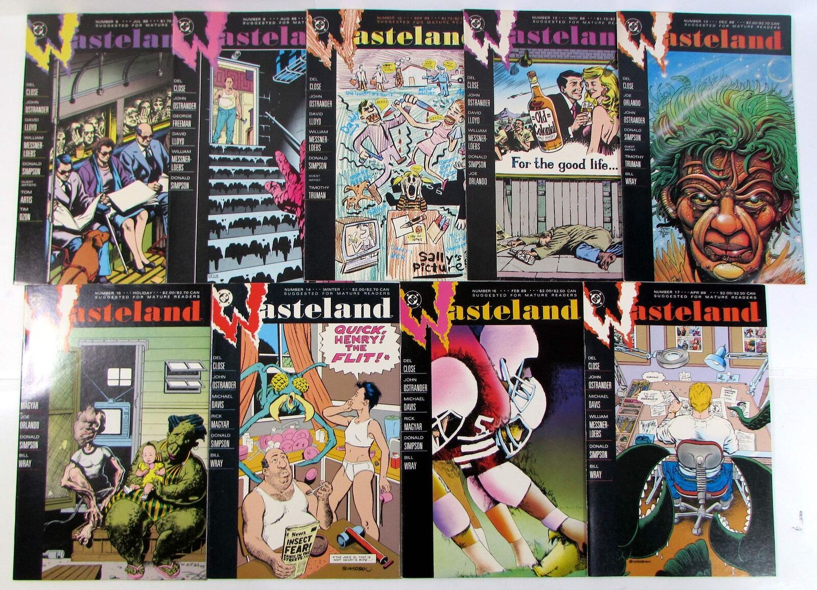 Wasteland Lot of 9 #8,9,10,12,13,14,15,16,17 DC (1988) Comic Books