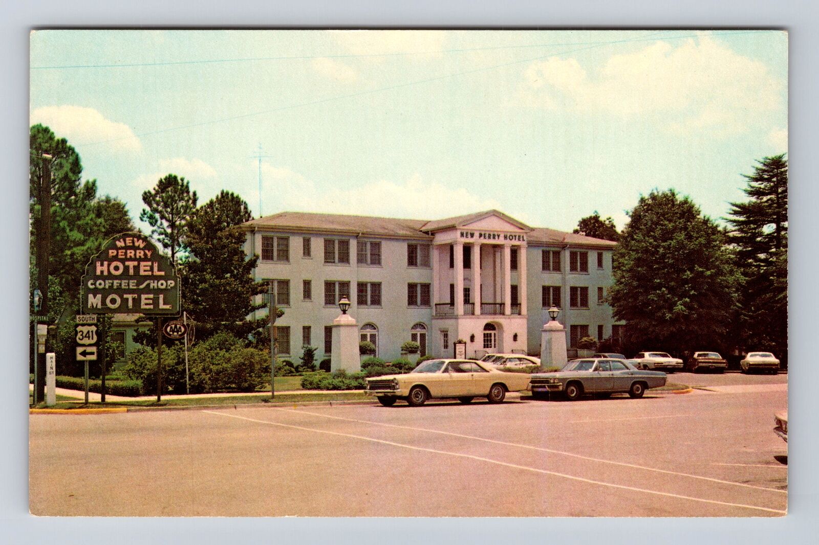 Perry GA-Georgia, New Perry Hotel, Advertisement, Antique, Vintage Postcard