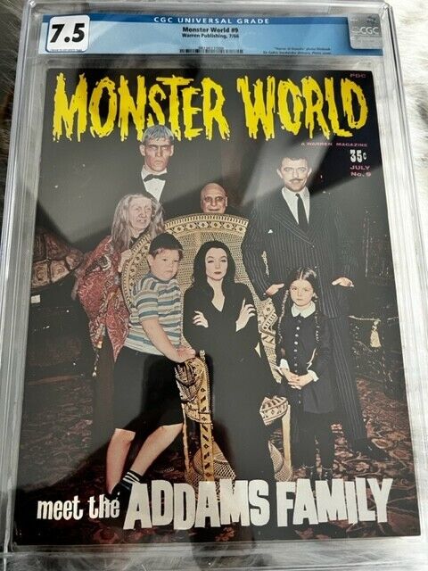 Monster World Magazine #9 July 1966, The Addams Family Issue FN CGC 7.5