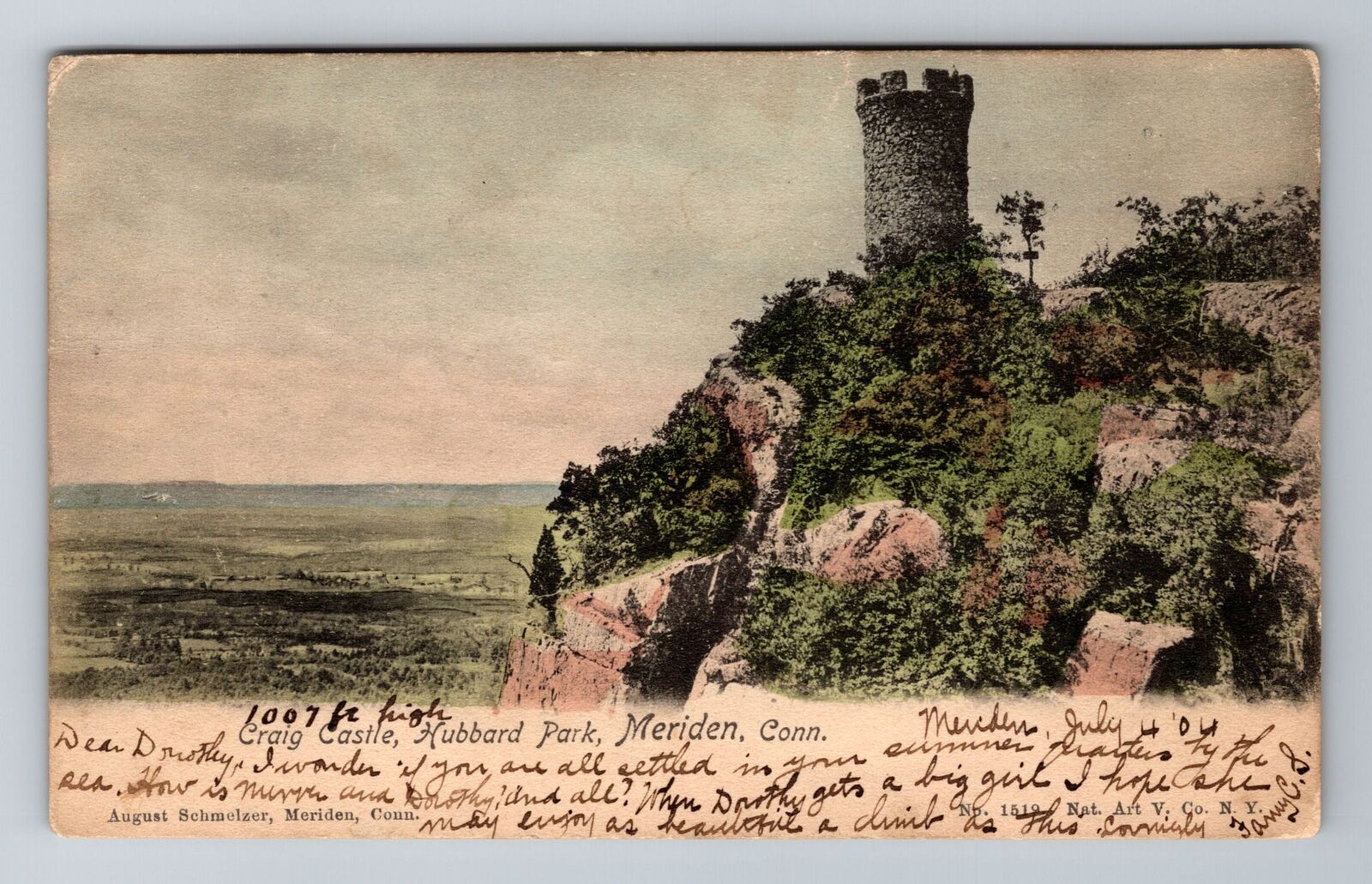 Meriden CT-Connecticut, Hubbard Park Craig Castle c1904 Antique Vintage Postcard