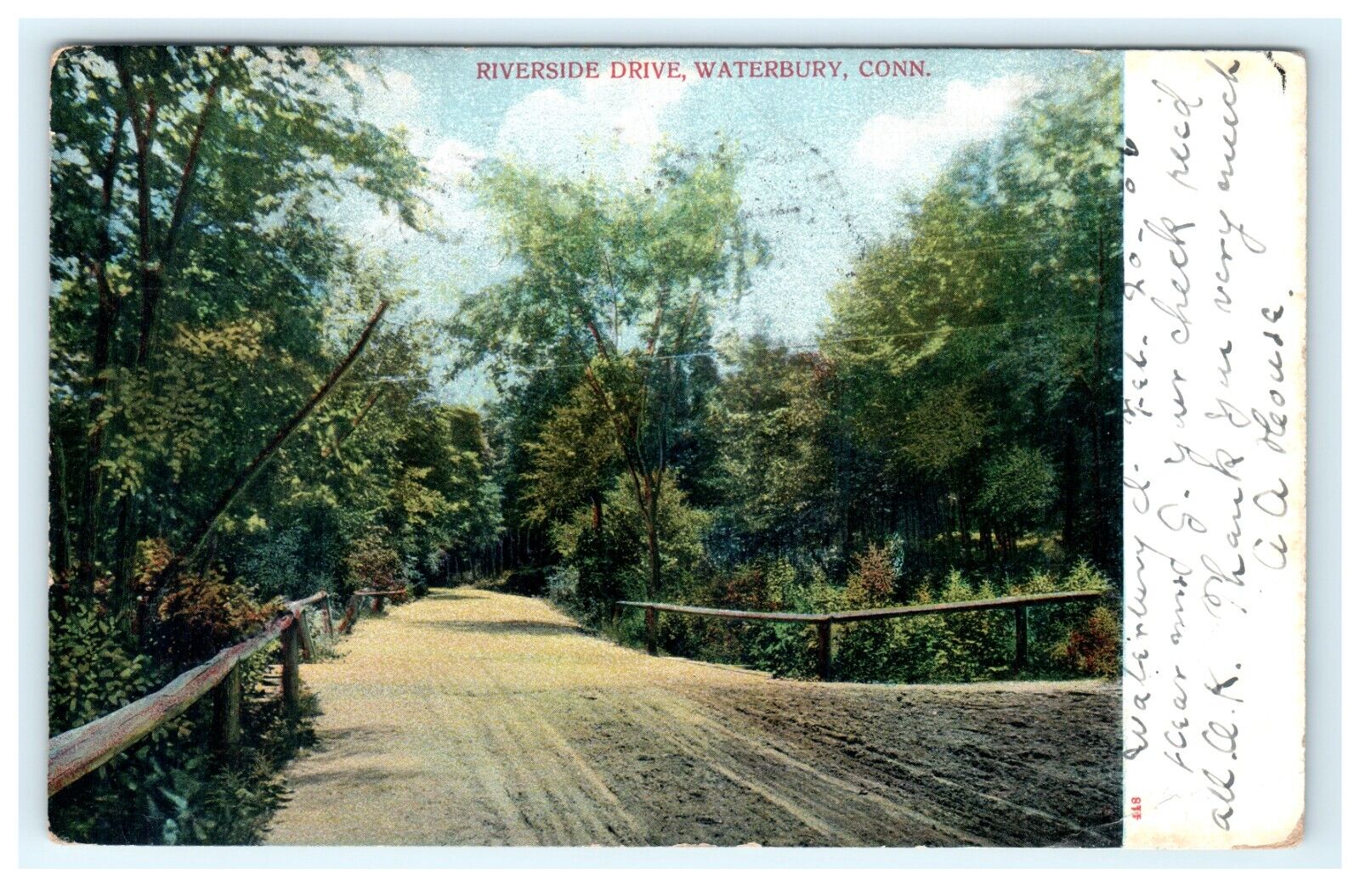 1906 Riverside Drive Street View Waterbury CT Connecticut Postcard