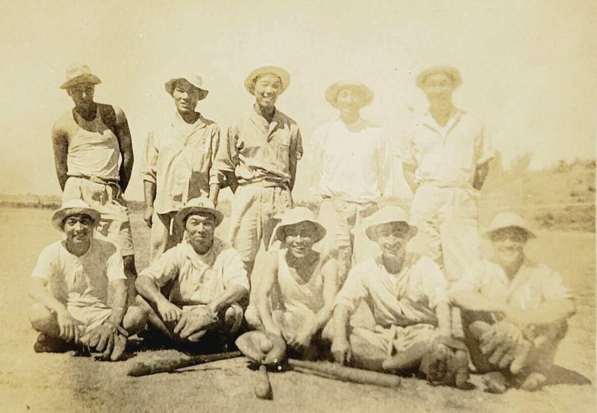 Rare 1938 Original Photo Japanese Gunboat Navy Baseball Team Sino-Japanese War
