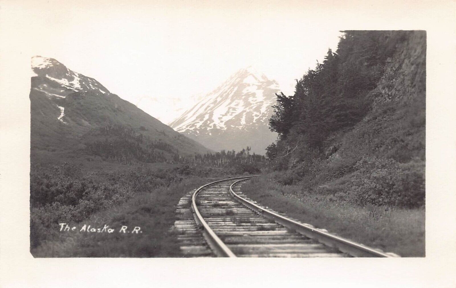 RPPC Skagway AK Alaska Juneau Wharf Train Railroad Tracks Photo Postcard C57