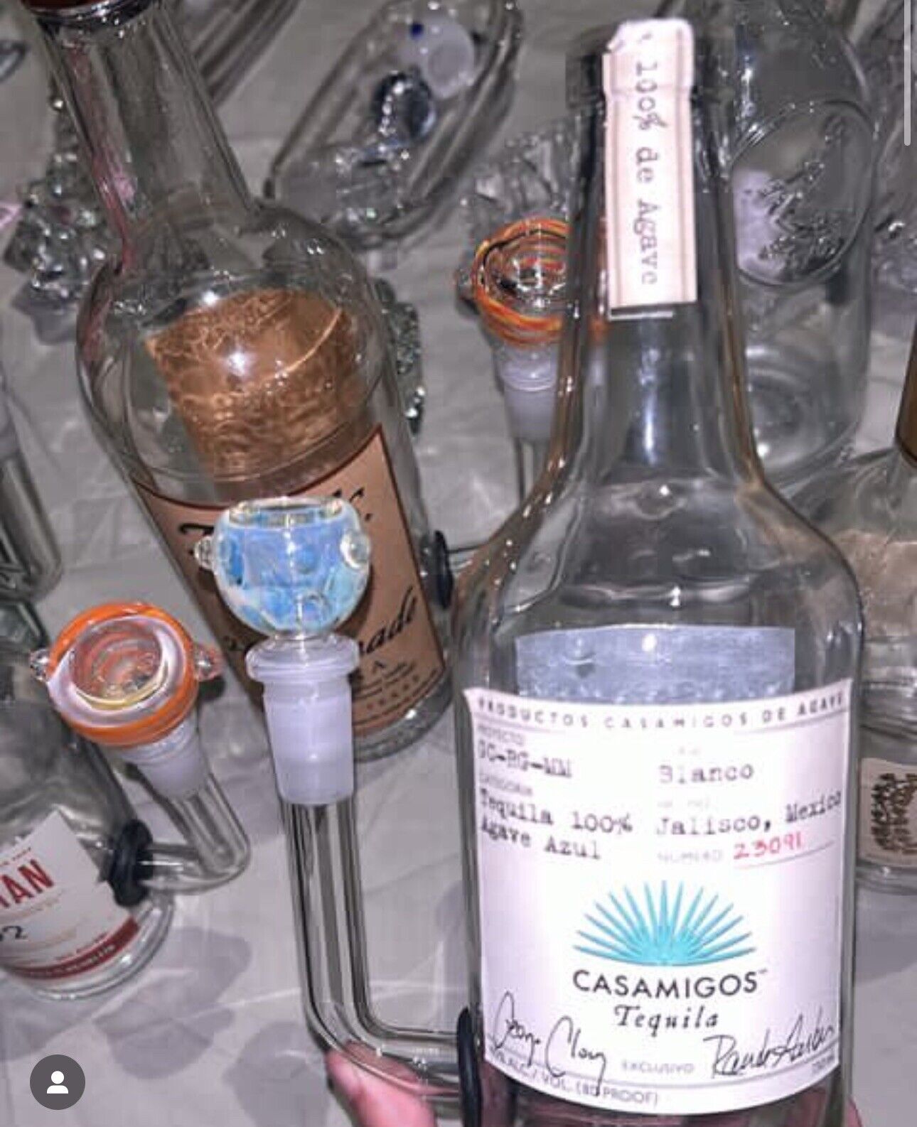 Casamigos Tequila Liquor Bottle 750ml Water Pipe Bubbler