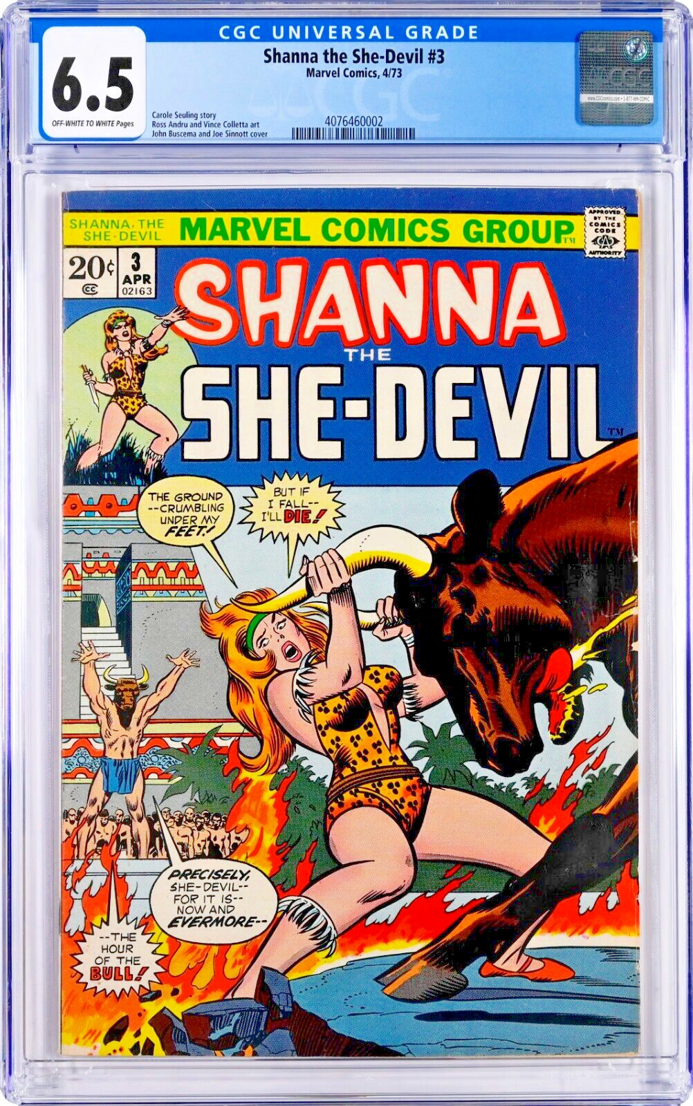 Shanna the She-Devil #3 CGC 6.5 (Apr 1973 Marvel) John Buscema Joe Sinnott Cover