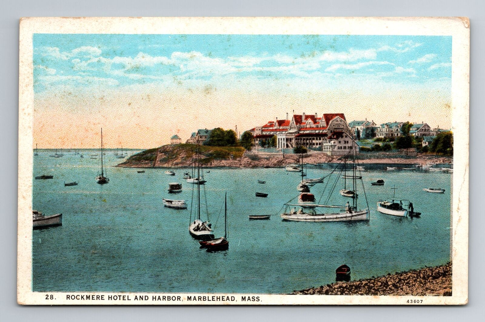 Marblehead MA-Massachusetts, Rockmere Hotel And Harbor Souvenir Vintage Postcard