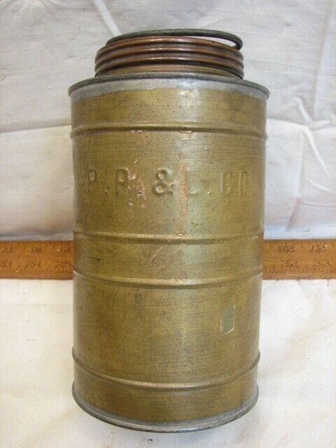 P P& L Co Electric Company Brass Carbide Master Canister PPL PA Power Light Lamp