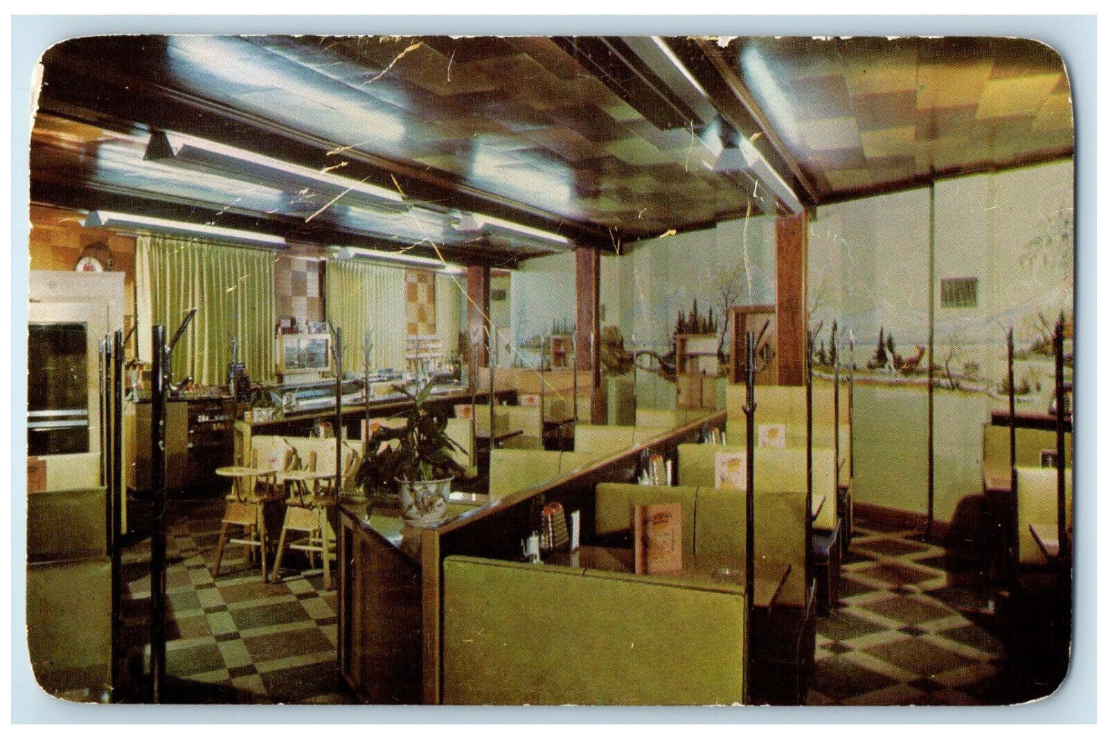 c1960's Interior View of Ricksha Drive Inn Restaurant Winnipeg Canada Postcard