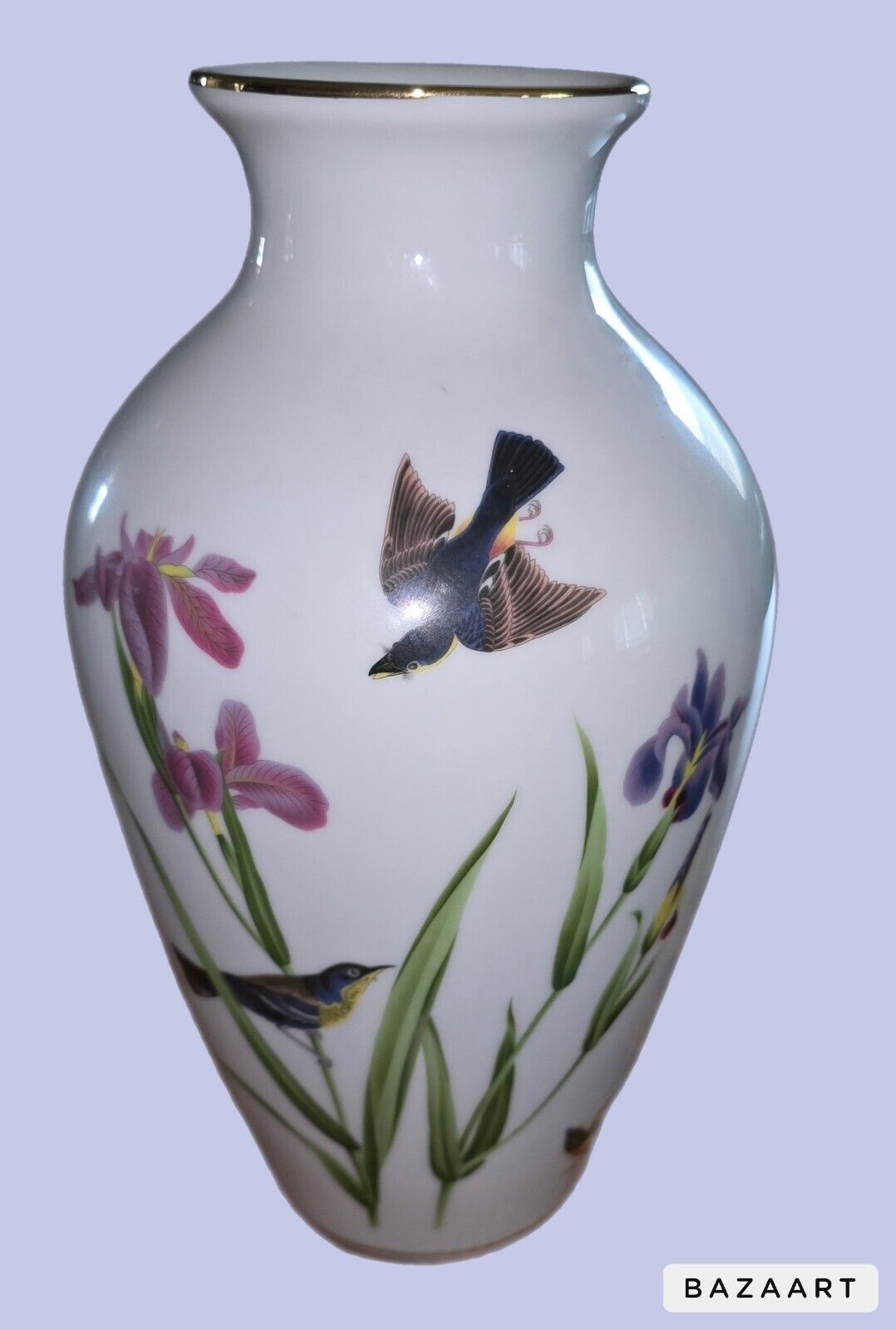 Fine Porcelain Andrea Sedak Bird Floral Vase 11.5\