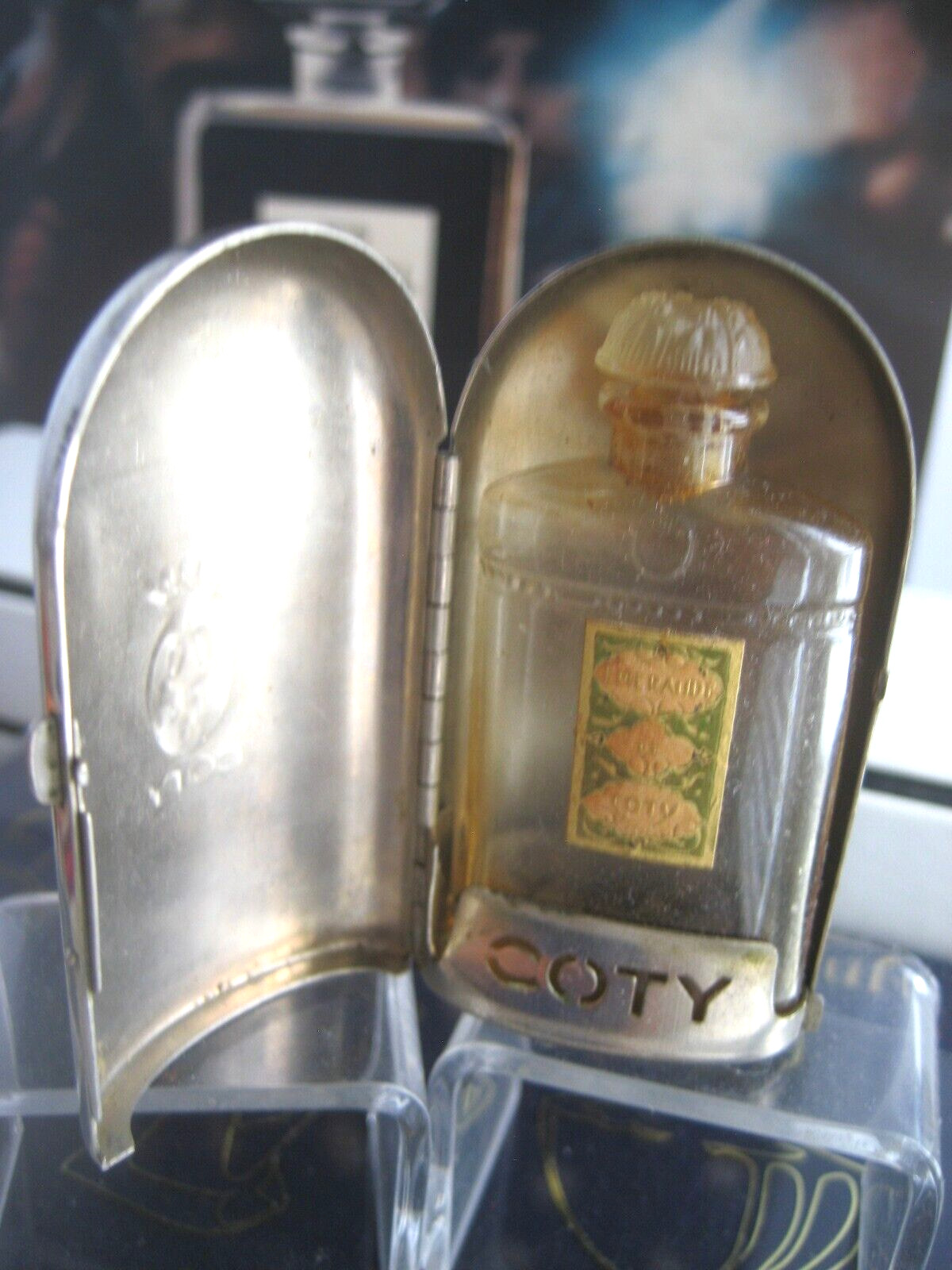 🎁Vintage empty PARFUM Perfume case Coty Emeraude bottle