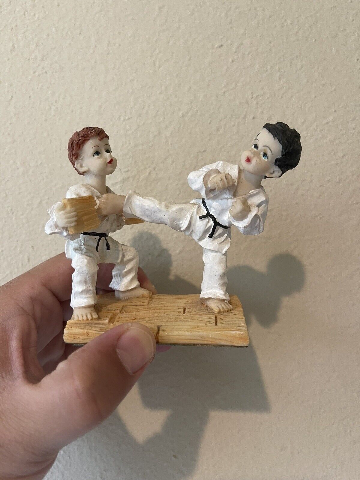 Two Kids Playing Korean Taekwondo 격파(Breaking) Figurine