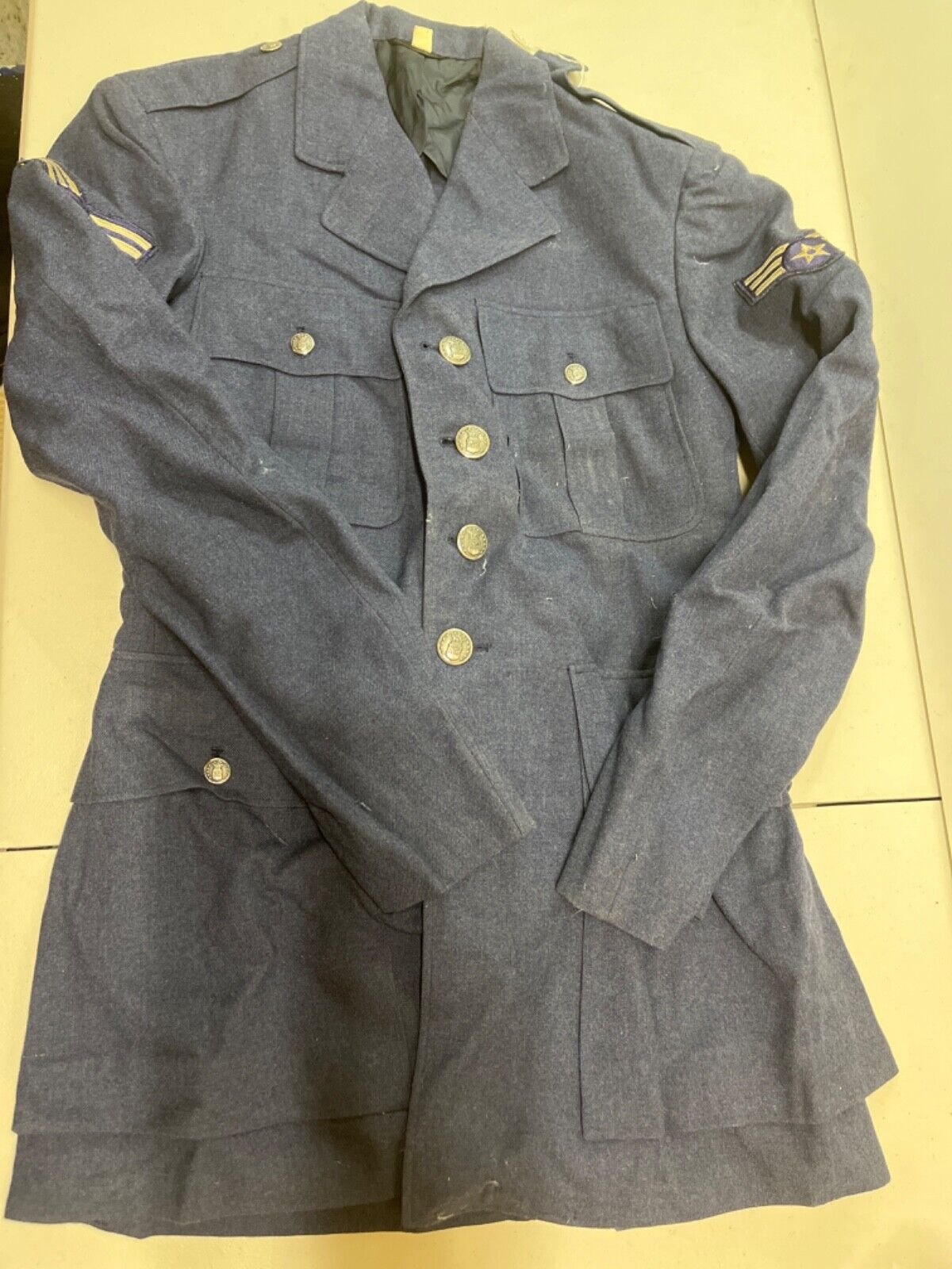 Vintage Wool Navy Uniform serge Jacket 38 L