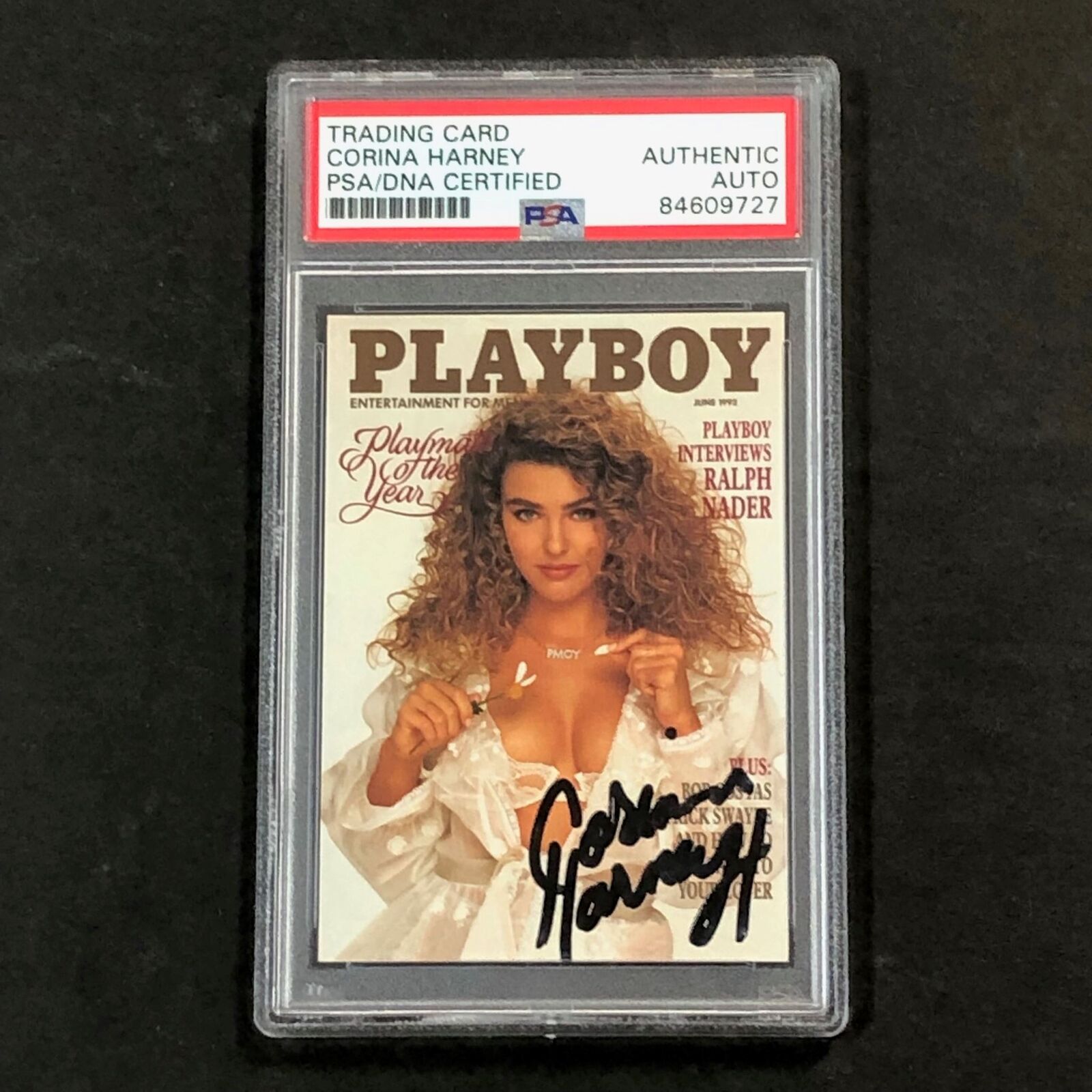 1992 Playboy #17 Corina Harney Signed Card PSA/DNA Encapsulated Autographed Slab