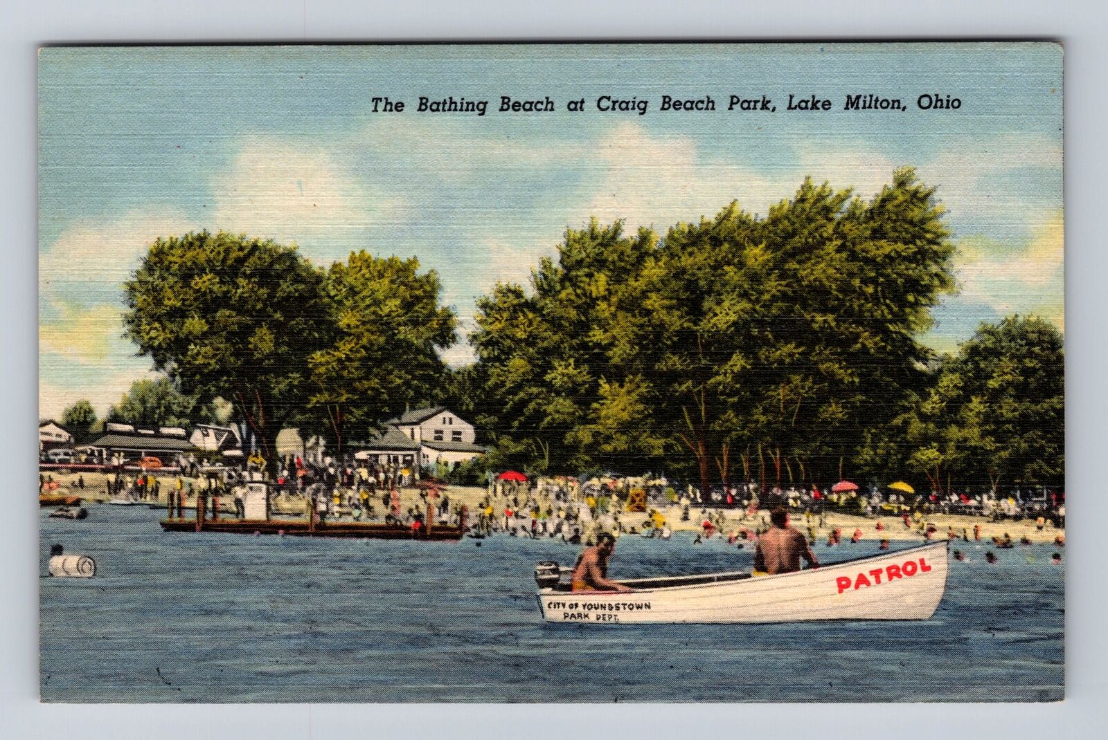Lake Milton OH-Ohio, The Bathing Beach At Craig Beach Park, Vintage Postcard