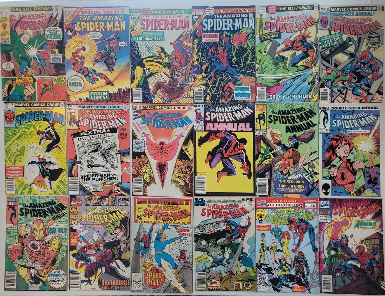Amazing Spider-Man Annual Lot (18) #7-27* Lee Romita Ditko 1970 Mid High Grade