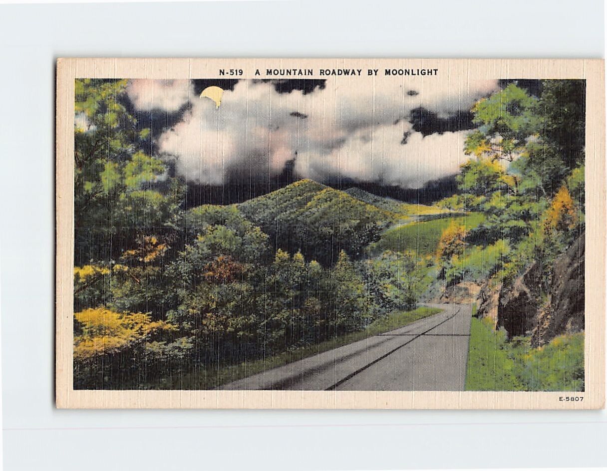 Postcard A Mountain Roadway By Moonlight
