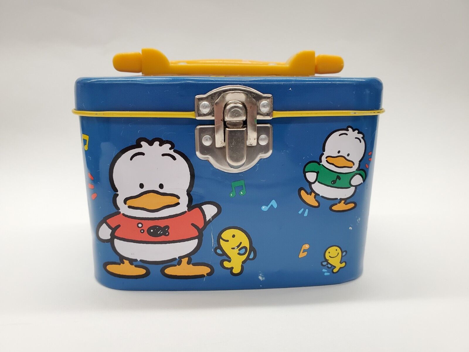 Vintage 1993 Sanrio Japan Ahiru No Pekkle Duck Metal Tin Case Box