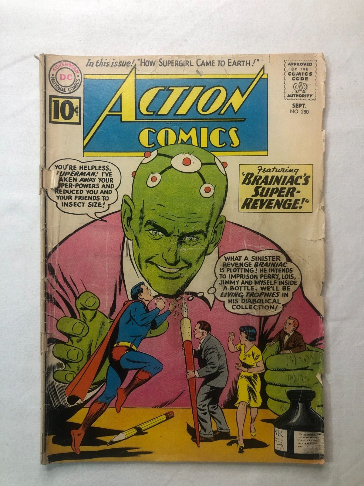 Action Comics 280 September 1961 Vintage DC Silver Age Origin of Brainiac
