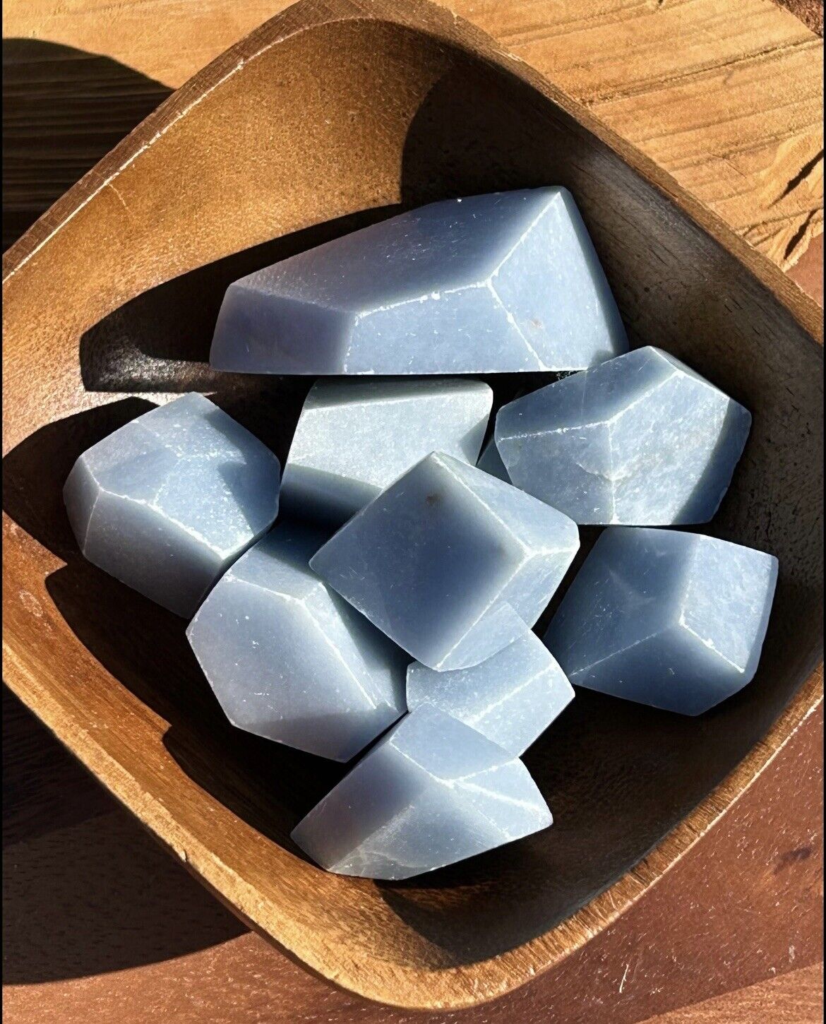 Wholesale Lot  Of 10 Angelite crystal freeform pieces chunks crystals Blue stone