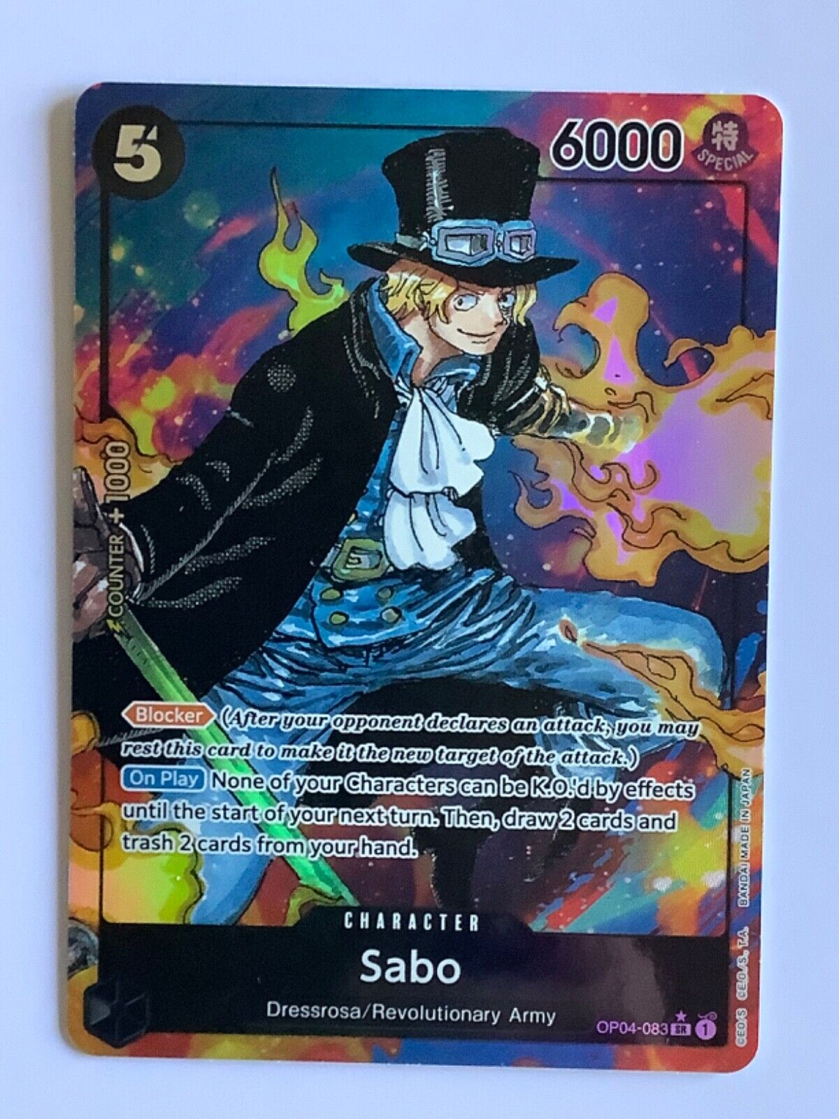 One Piece TCG Card Game Sabo OP04-083 V2 Alt Art Kingdoms of Intrigue