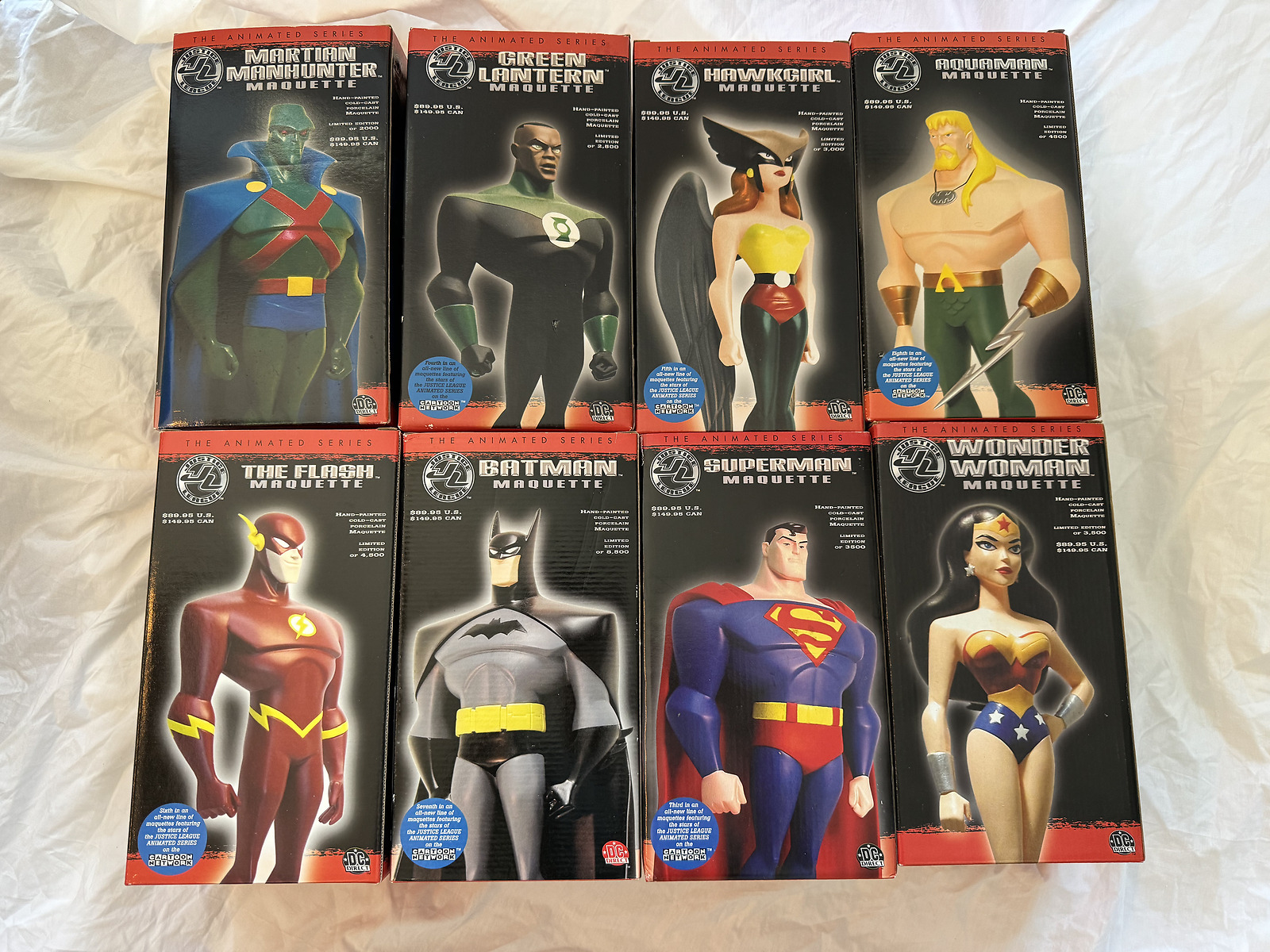 Justice League Maquettes - Rare COMPLETE SET of 8 Figures Individually numbered