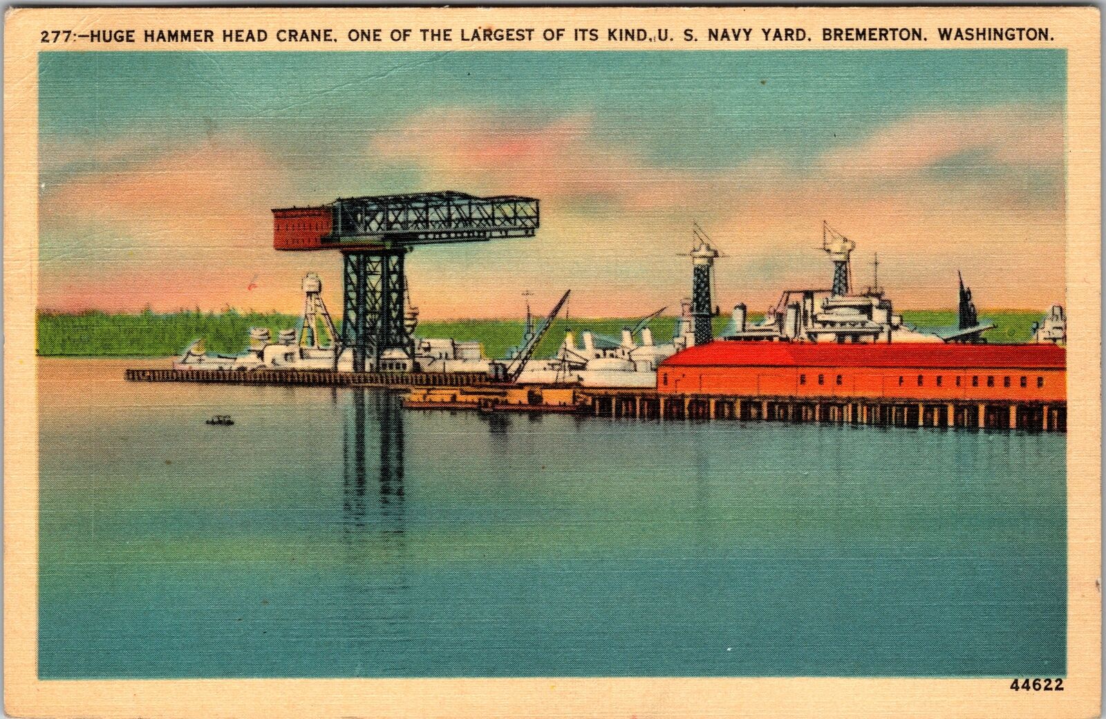 Bremerton WA-Washington, Hammer Head Crane, Vintage Postcard