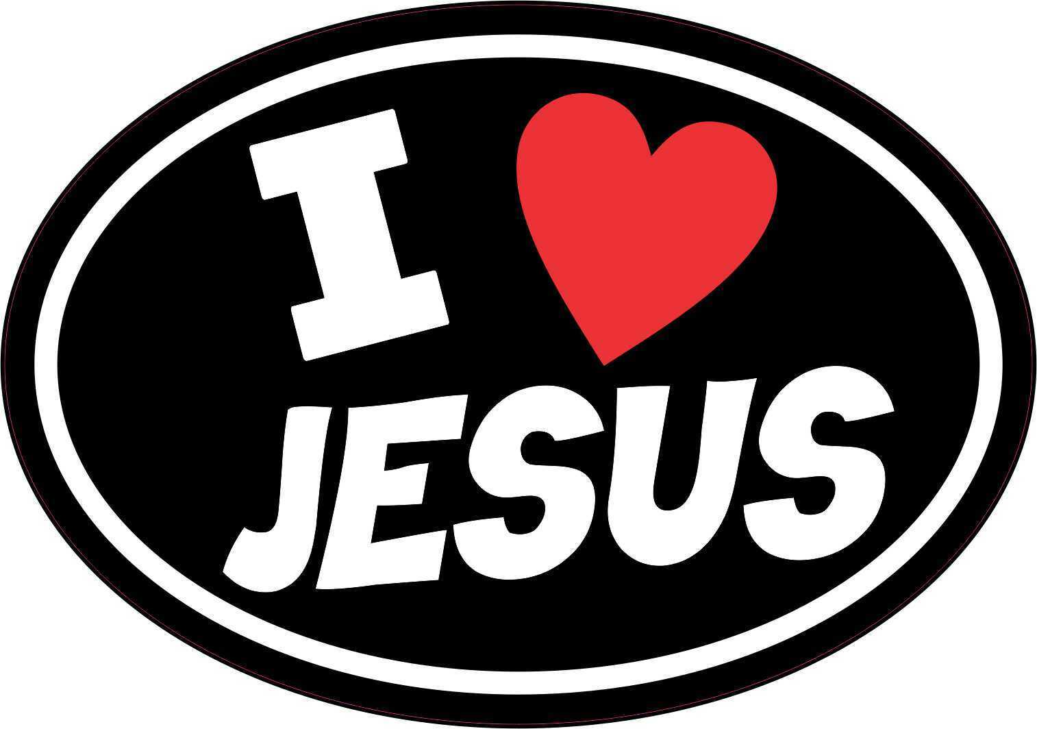 StickerTalk I Love Jesus Vinyl Sticker, 5 inches x 3.5 inches