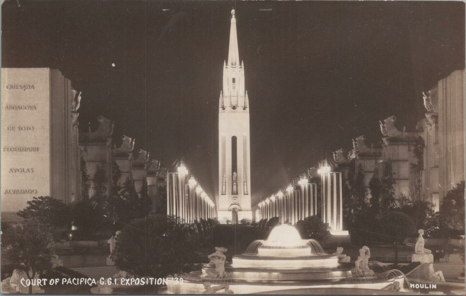 RPPC Postcard Court of Pacifica Golden Gate International Expo 1939 CA