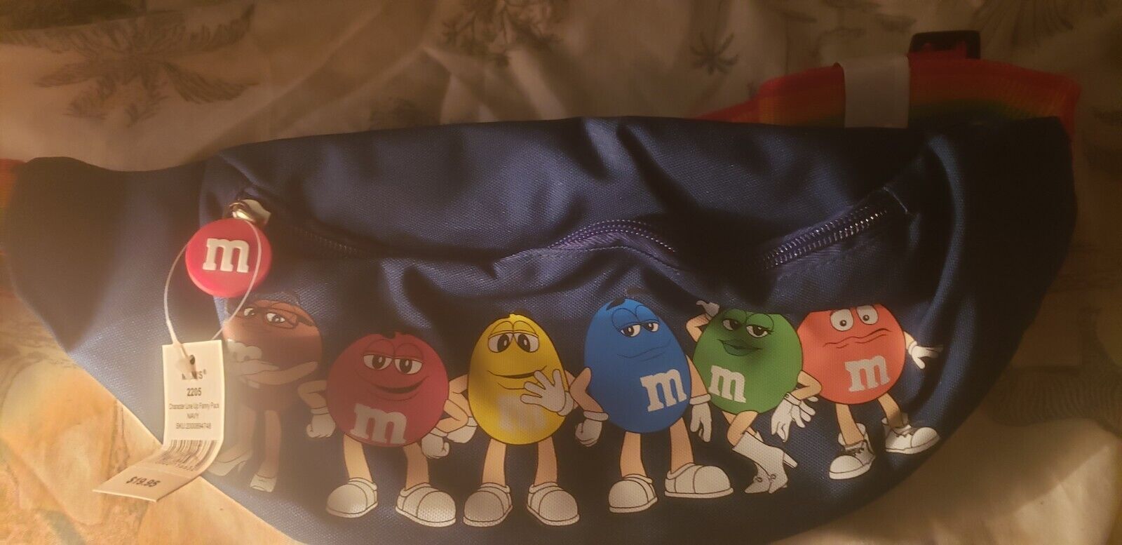M&M’s Candy Character Fanny Pack Bag Blue Pride Rainbow Strap New