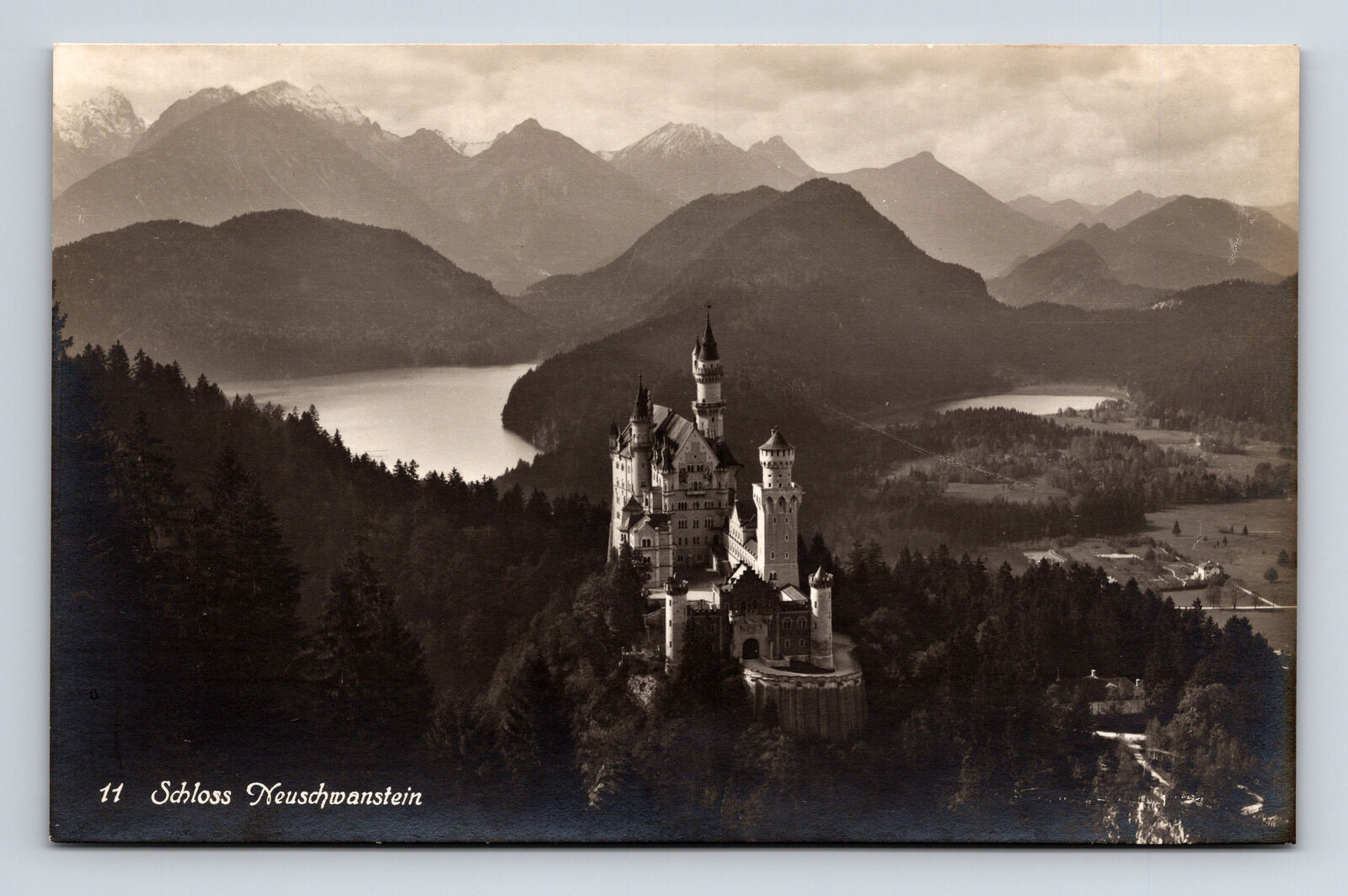 RPPC Neuschwanstein Castle Schwangau Germany Real Photo Postcard