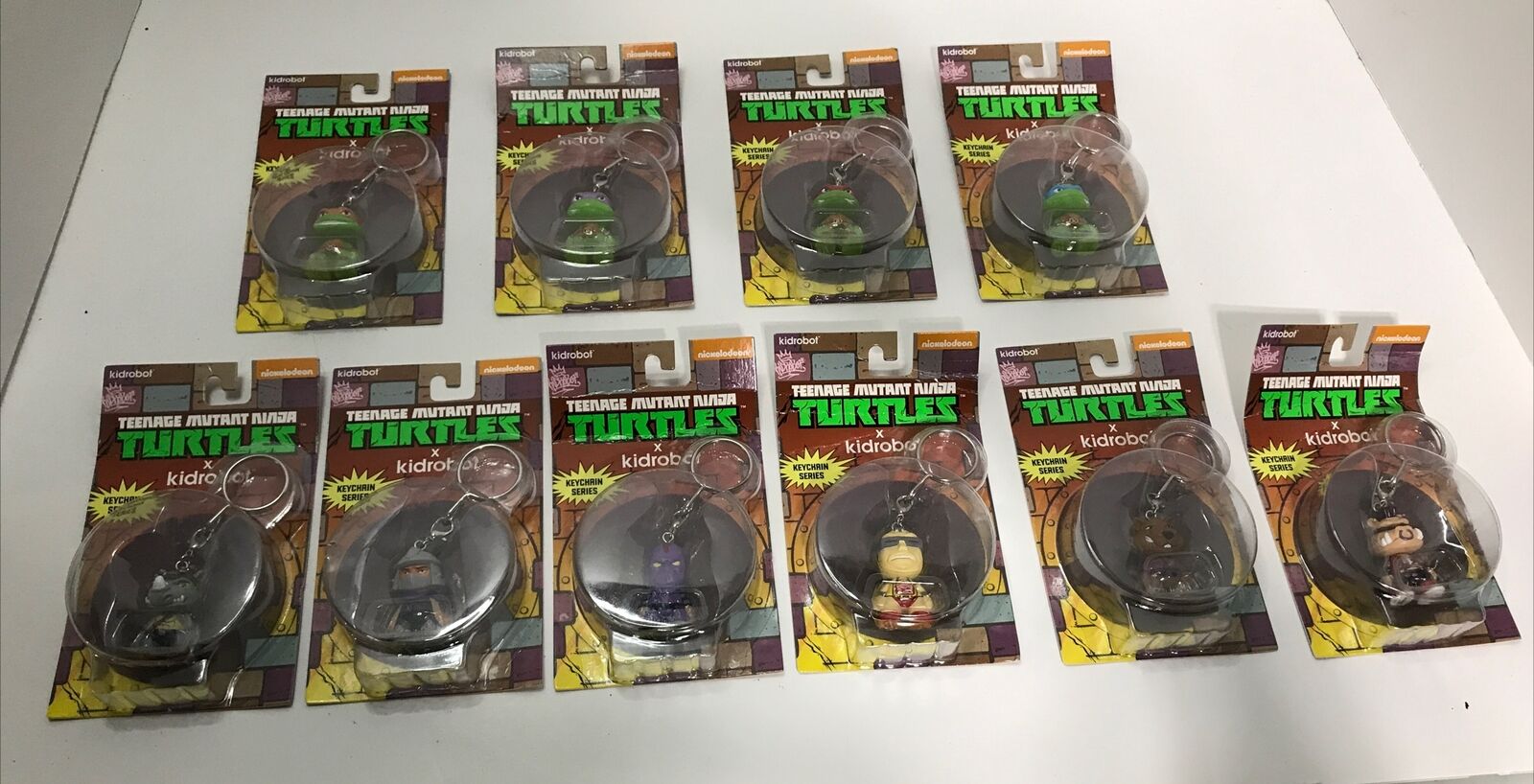 Kidrobot X TMNT Keychain Set Of 10 Complete 1st Series - NEW