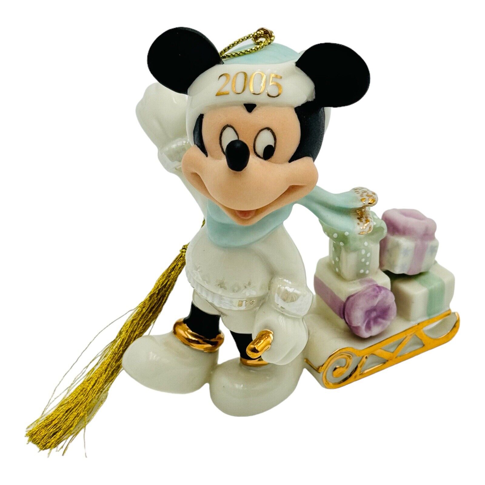 Lenox Walt Disney Mickey Delivers Christmas Ornament Figurine 2005