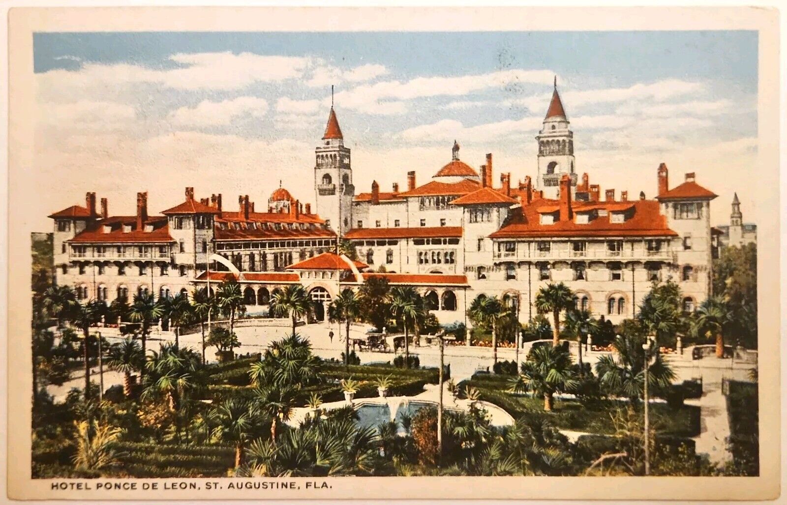 St Augustine Florida Linen Postcard Hotel Ponce De Leon Oldest City In US 