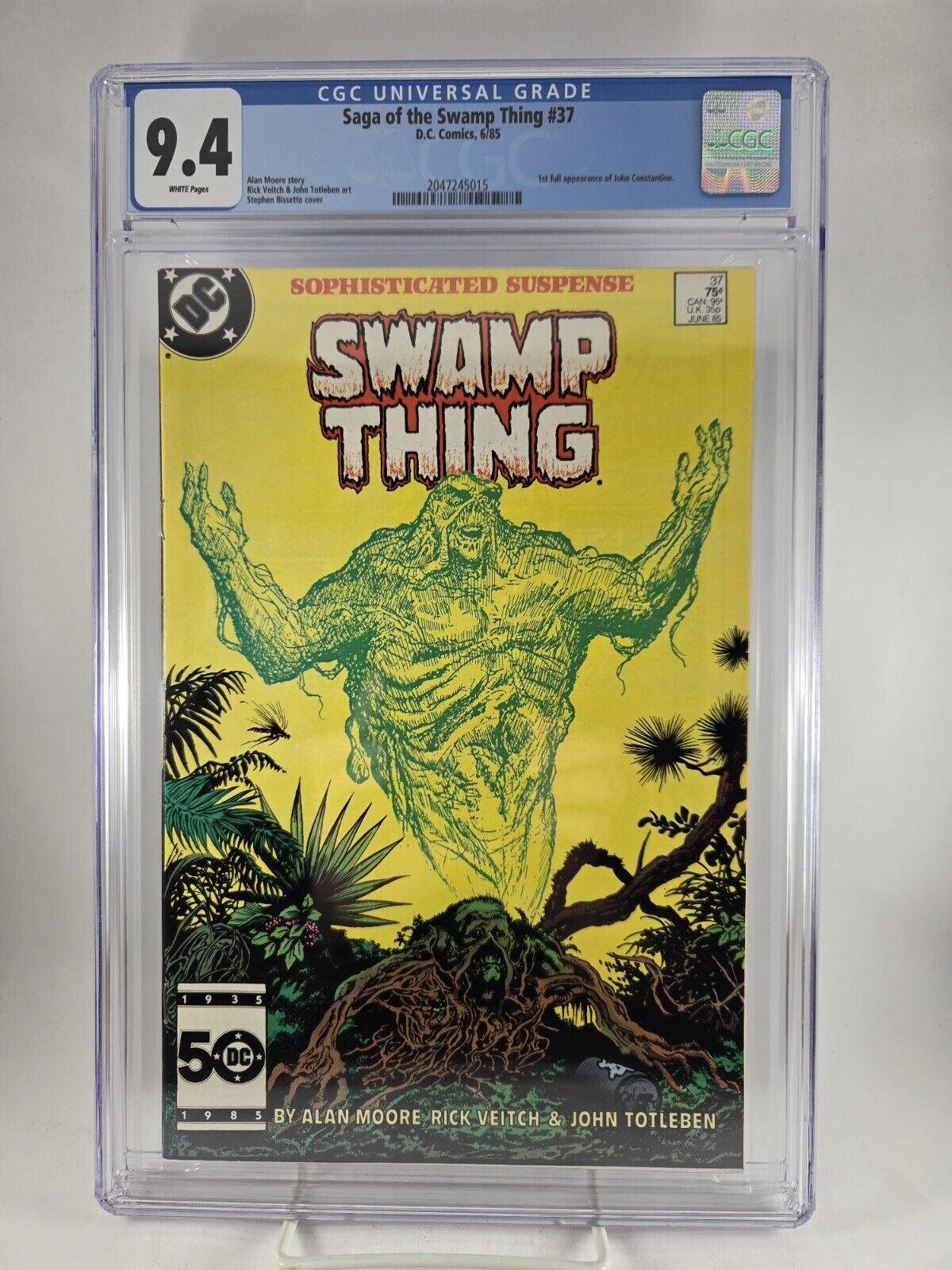 Saga Of The Swamp Thing #37 CGC 9.4 1st App John Constantine
