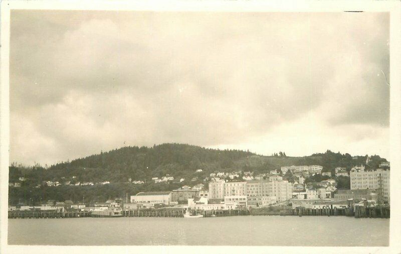 1940s Pacific Northwest Waterfront Town RPPC Photo Postcard 22-3603