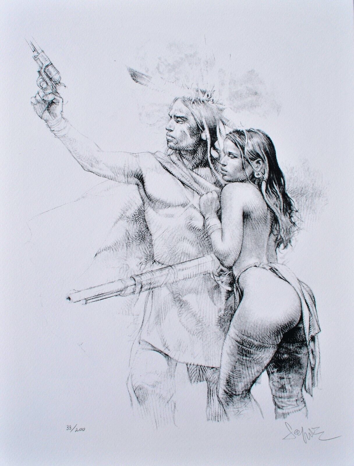Paolo Serpieri: The Protector, Print Offset Erotic Signed, 200ex, 2009