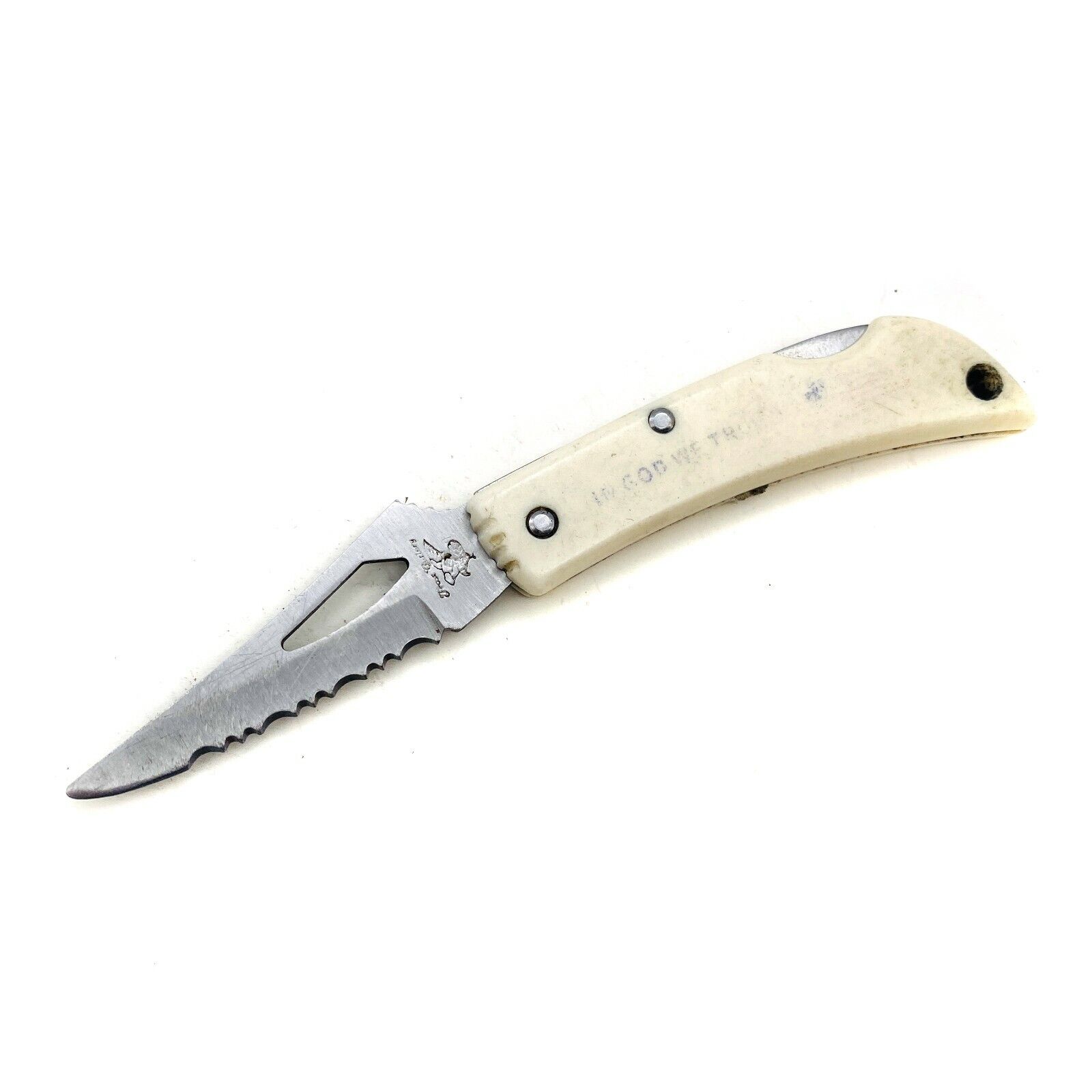 Frost Cutlery Folding Pocket Knife, 2 in Partially Serrated and Stainless Blade
