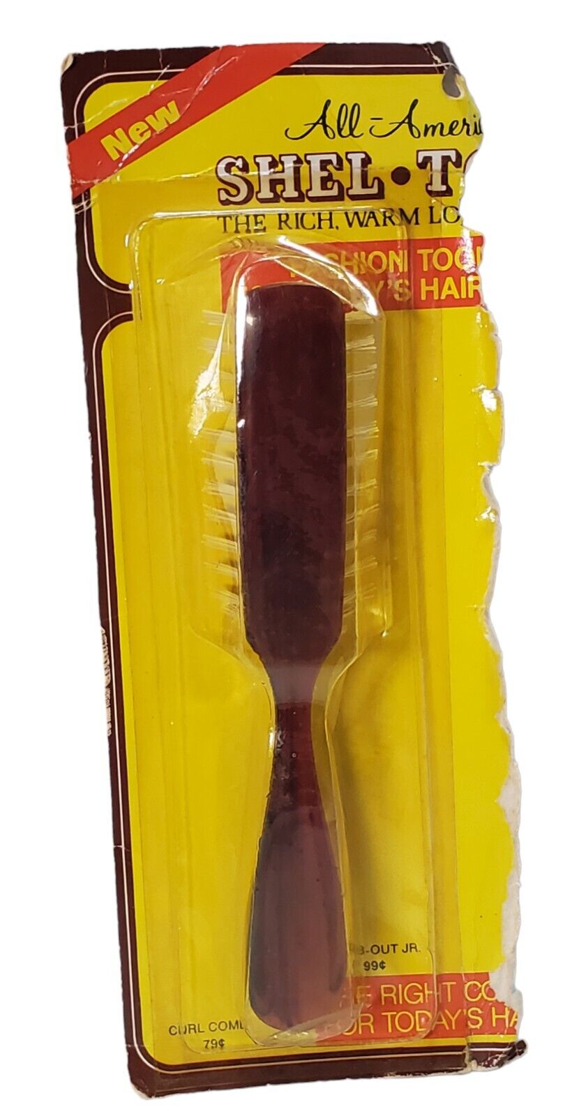 Vintage All American Shel-Tone Brown Translucent Bristle Hairbrush