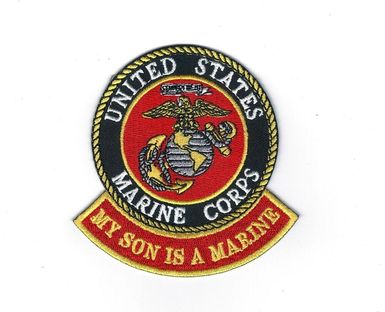 MARINE CORPS LOGO MY SON IS A U.S. MARINE Embroidered Shoulder Patch (0029)