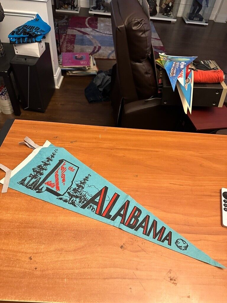 Vintage Pennant rare 1960's 27 inch The Yellow Hammer State Alabama